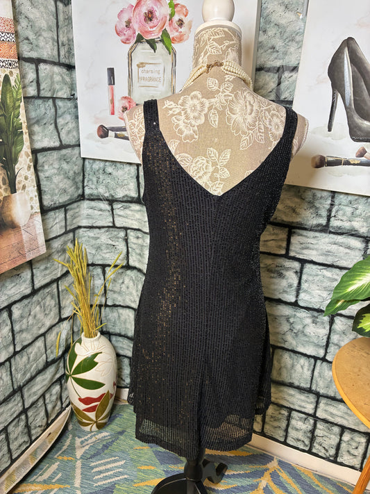 Black Sequin Dress Women sz Medium