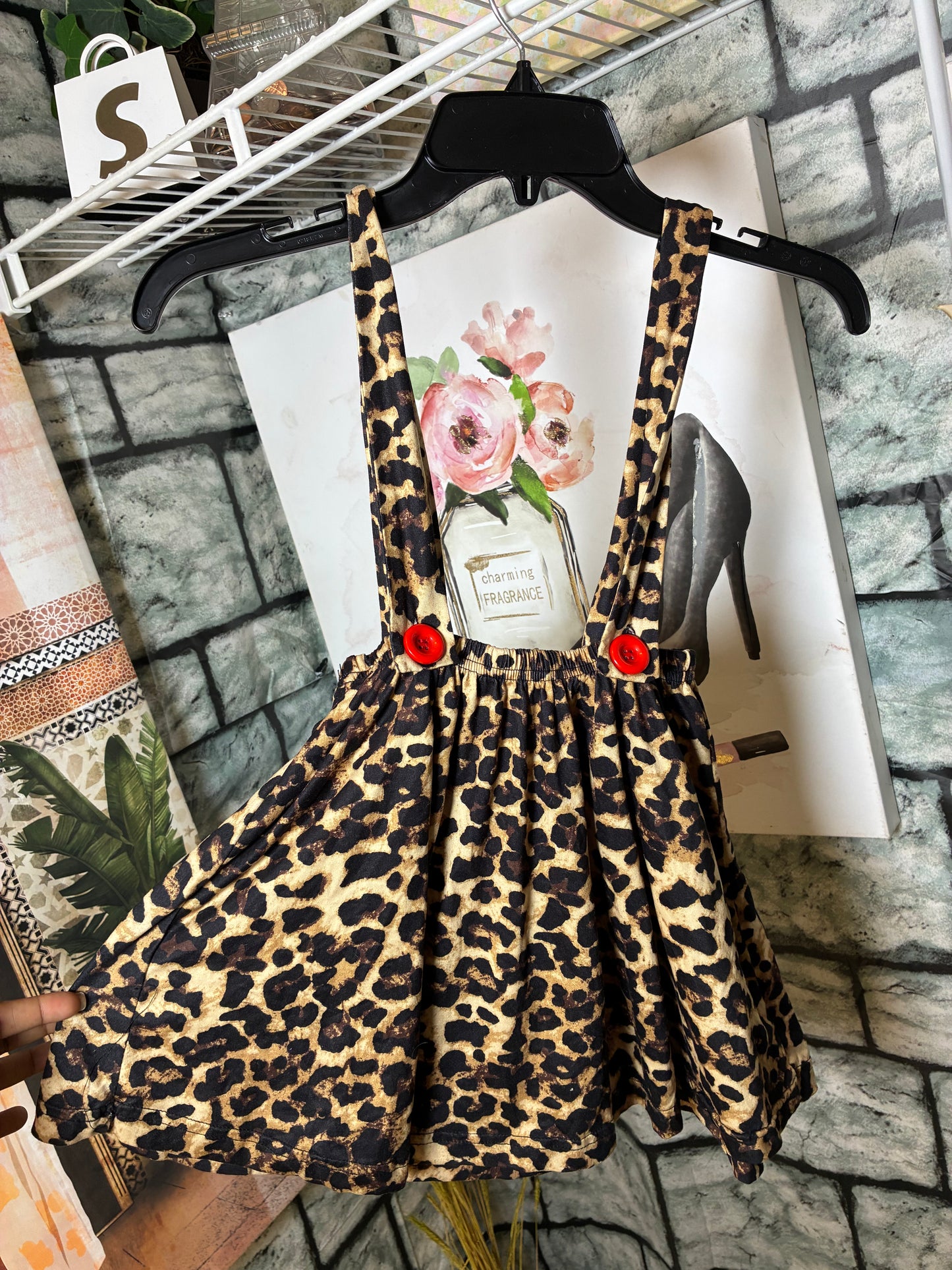 Brown Black Print Skirt Girls sz 4/5