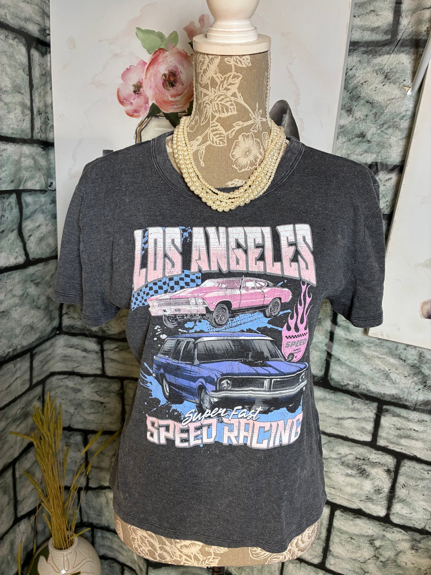 Rebellions One "Los Angeles" Gray Shirt Women sz Large