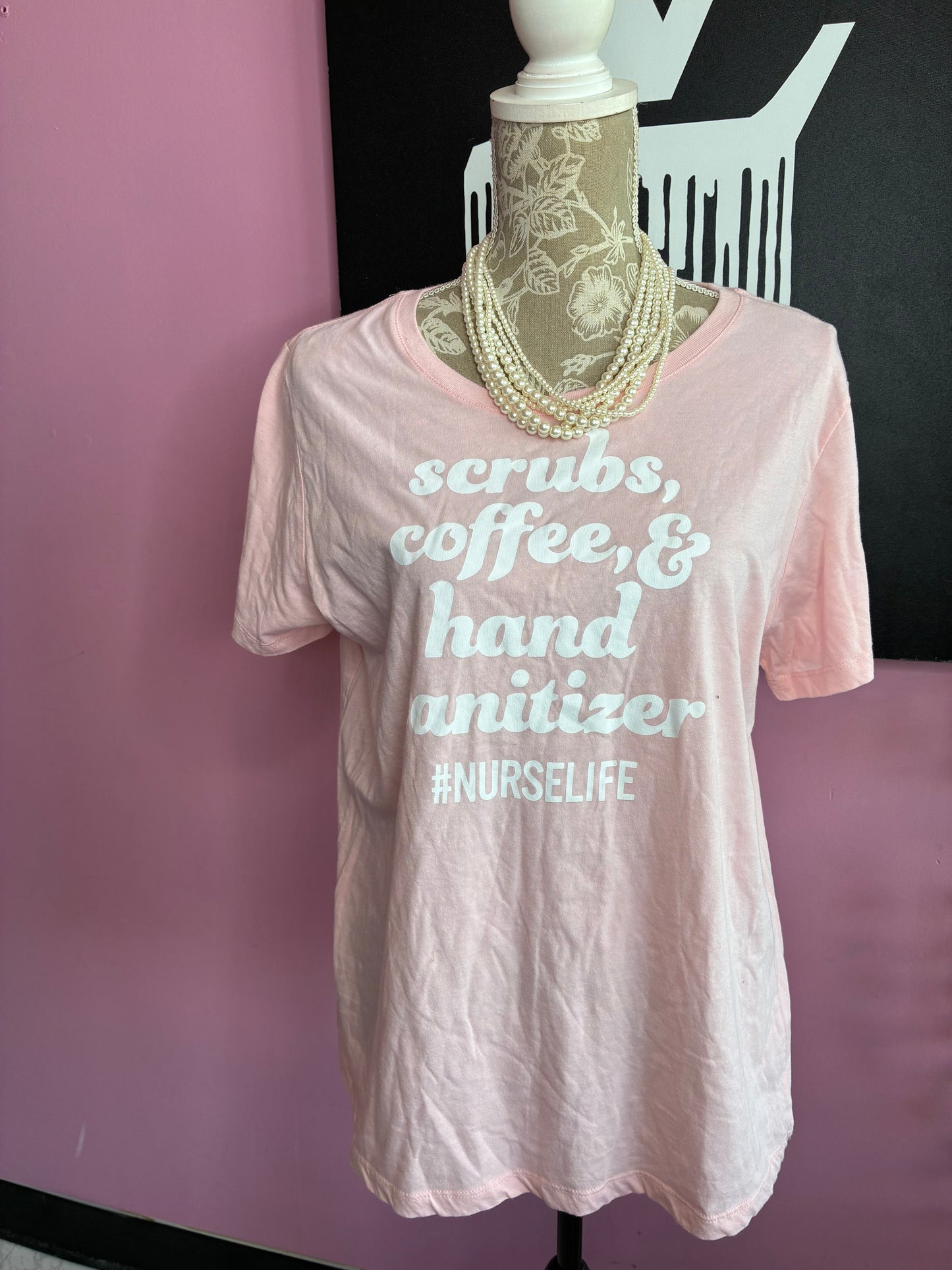 Positive Tee "Nurse" Pink Shirt Women sz 2XL