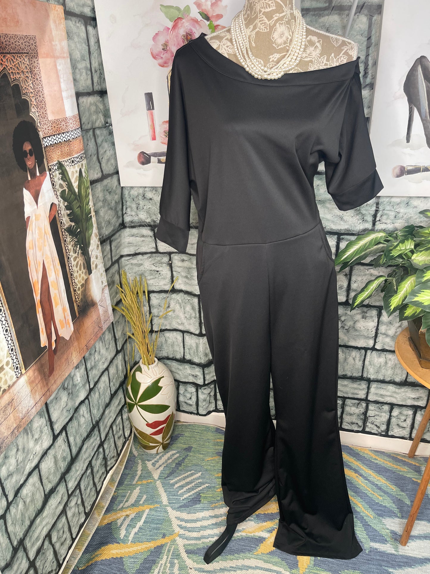 Black jumpsuit Women sz XL