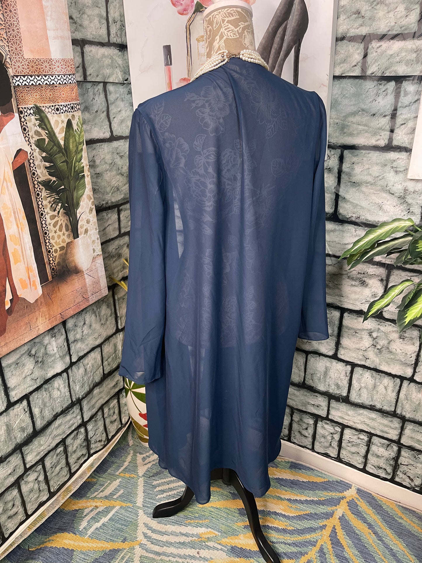 Navy Blue Cover Duster Women sz Small / Medium