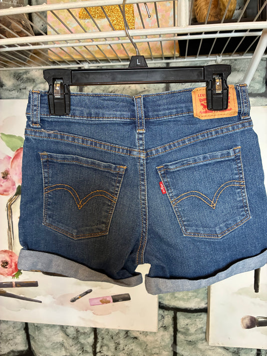 Levis Blue Denim Shorts Girls sz 8