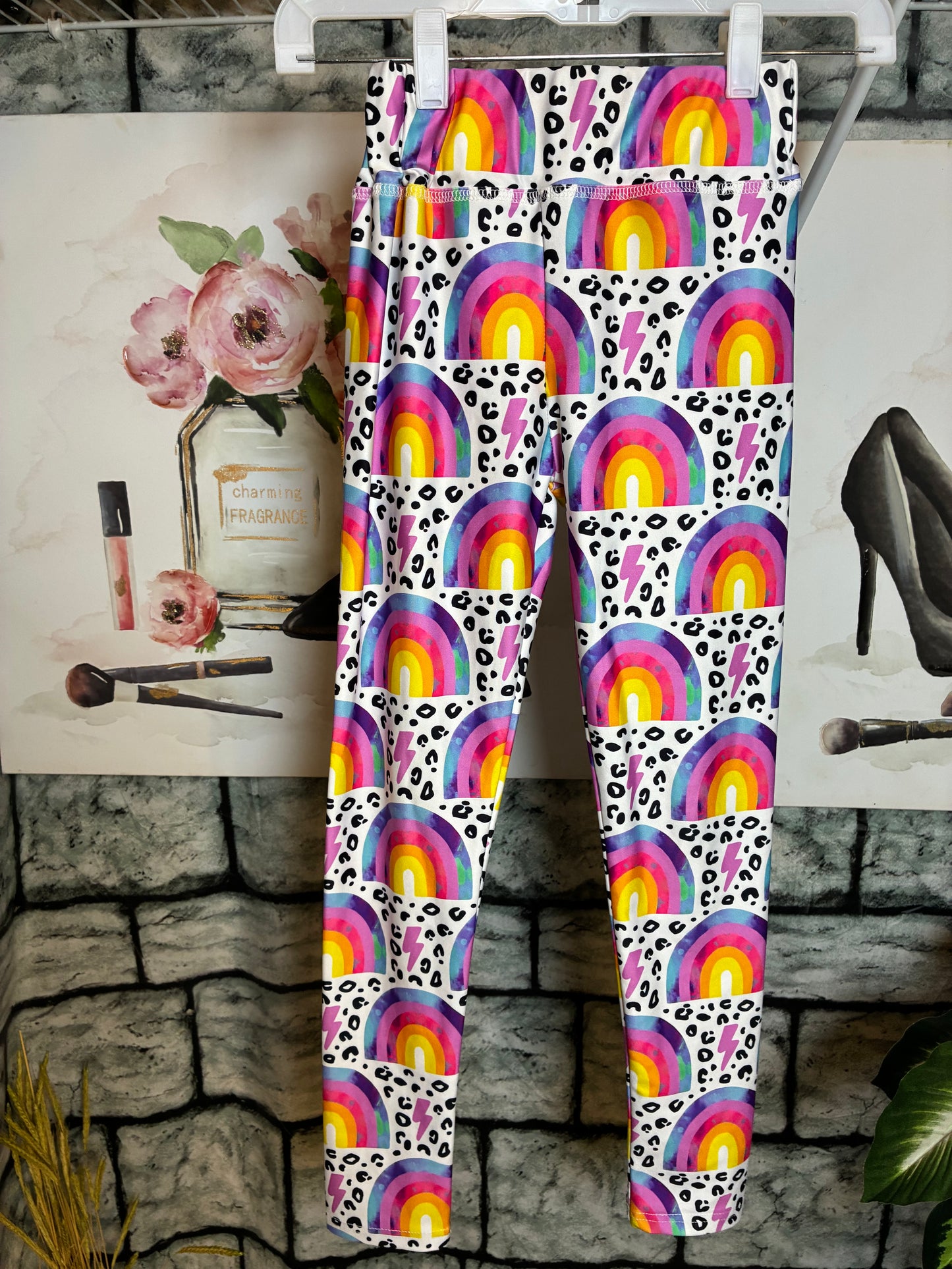 Lola Rainbow Colorful Tights Girls sz 10