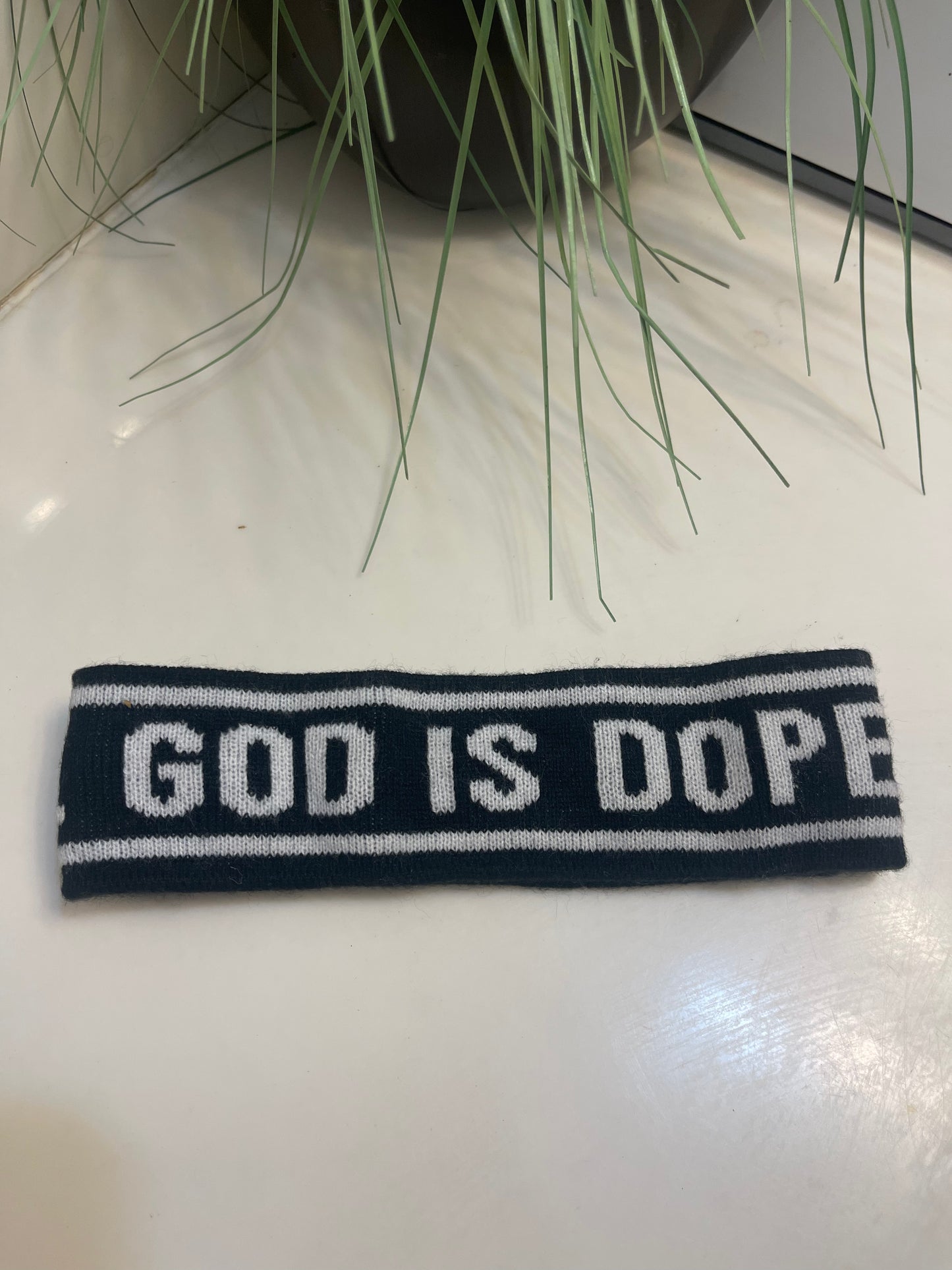 God is Good Black White Headband Women