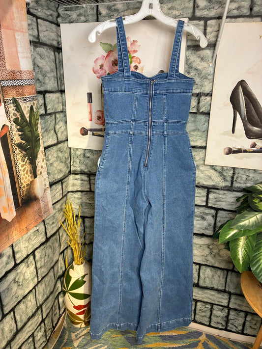 Forever 21 Blue Denim Jumpsuit Women sz Medium