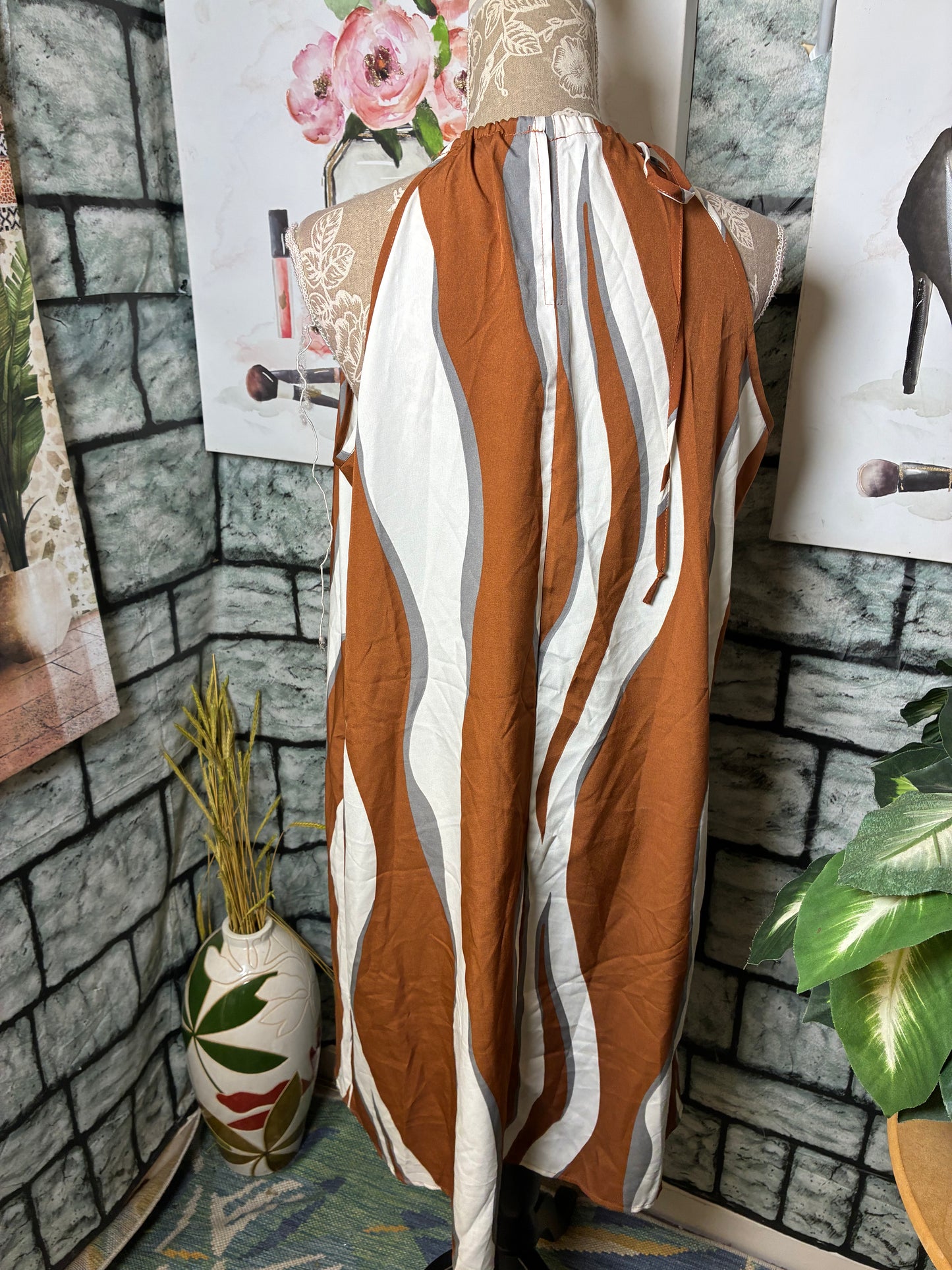 Shein Brown Tan Dress Women sz 1XL