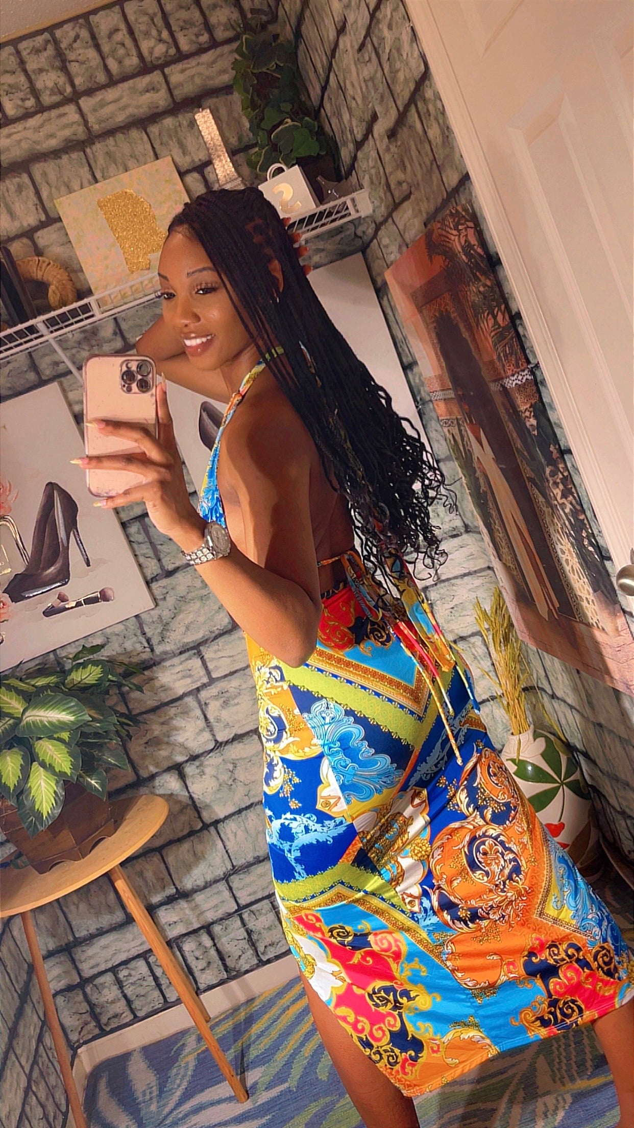 Good Time Colorful Skirt Set Women sz Small