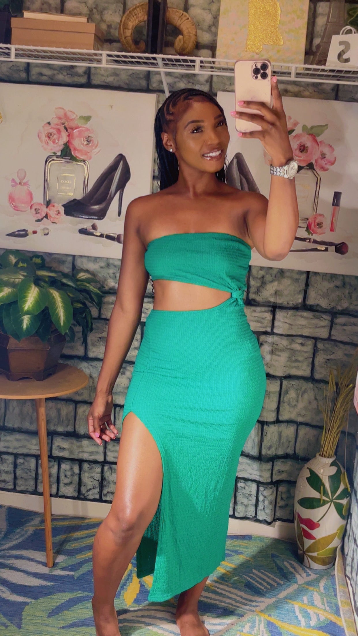 Shein Green Dress Women sz Small