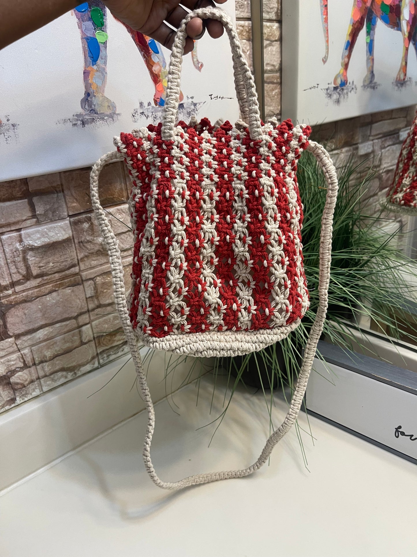 Fondie Cherie Tan Red Bag