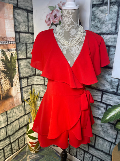 Do Be Red Romper Women sz Small