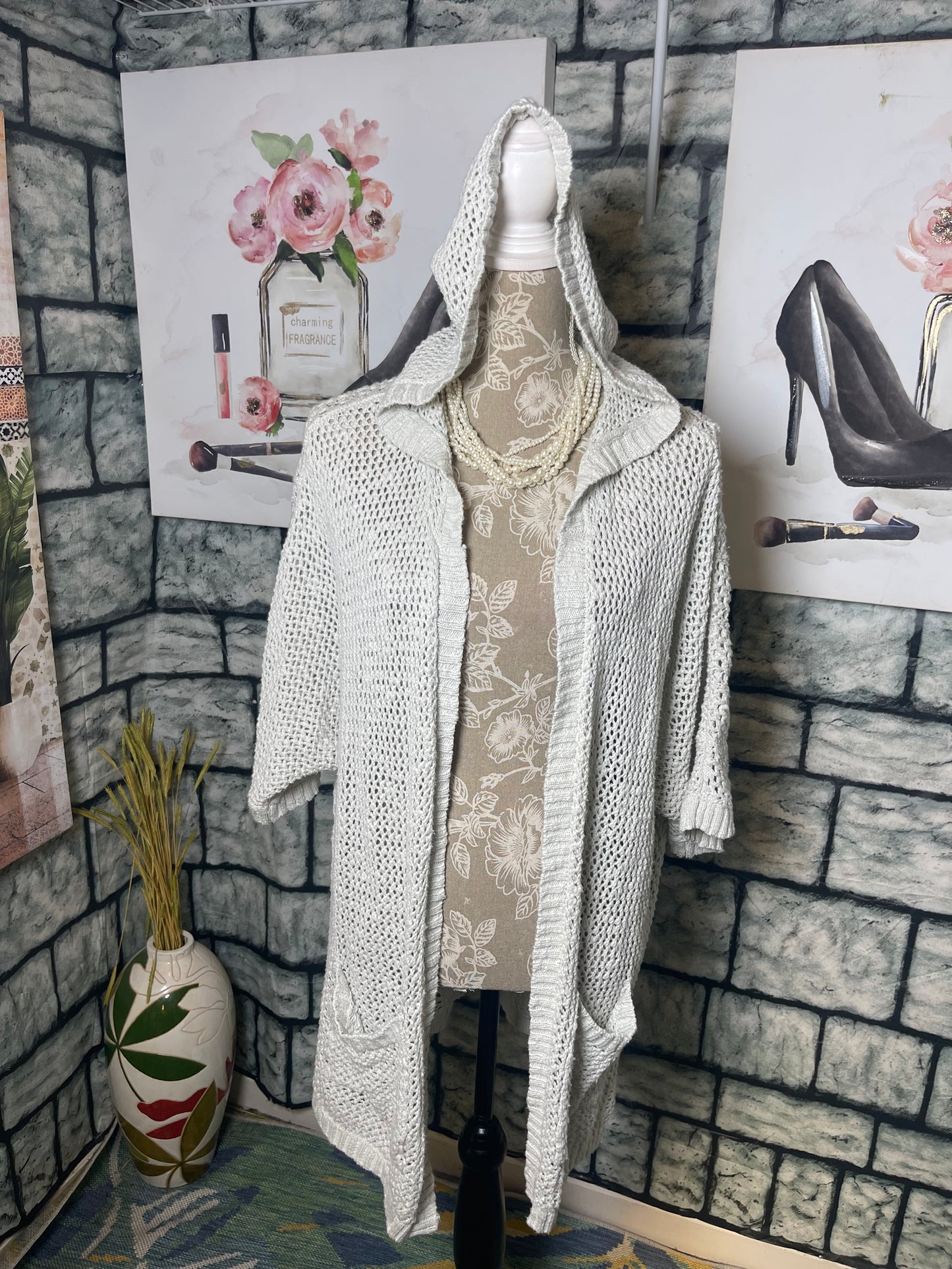 Ecote Off White Cardigan Women sz Large