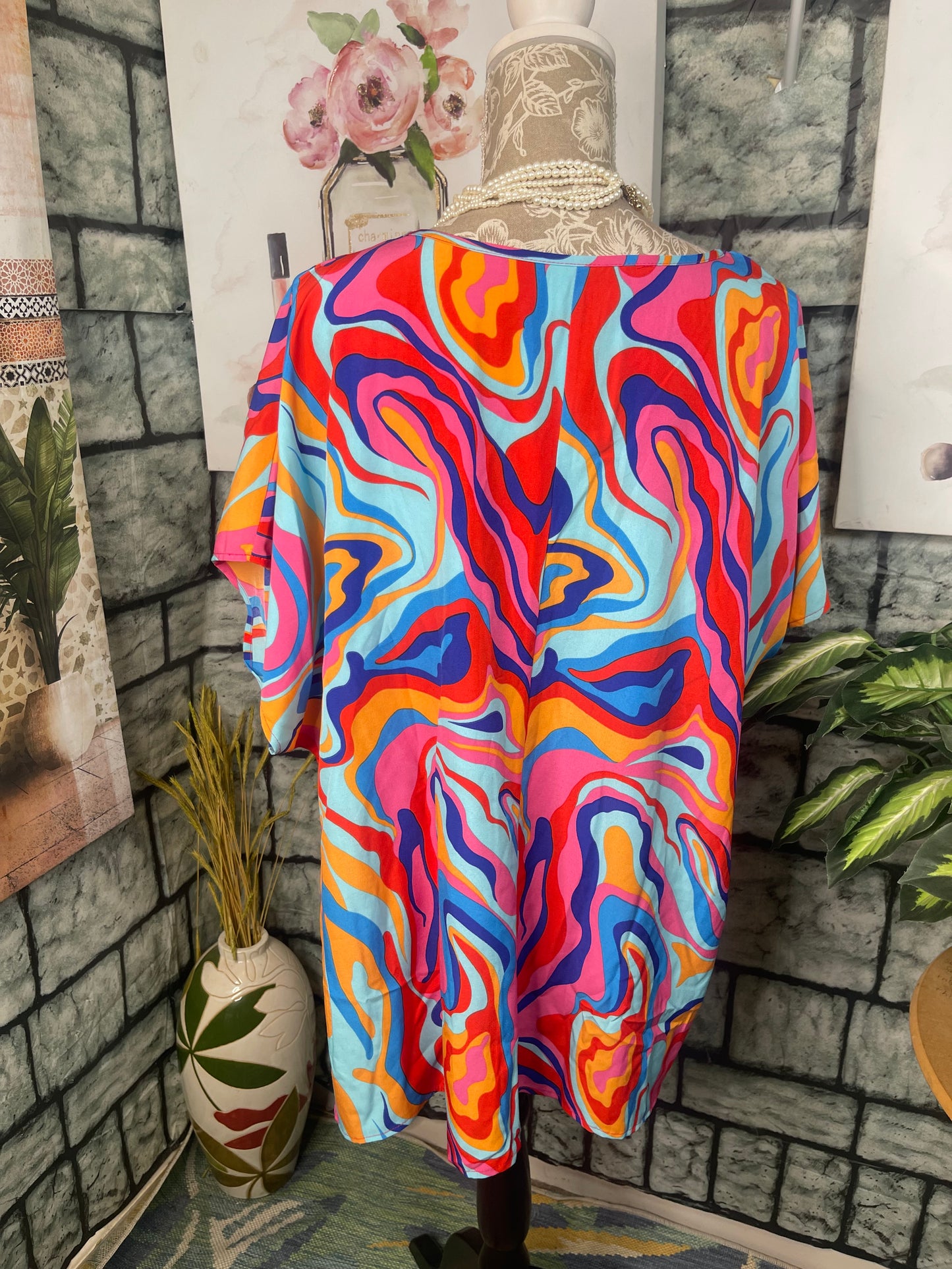 Shein Colorful Blouse Women sz 4XL