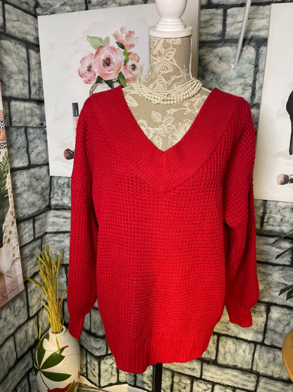 Zenana Red Sweater Women sz Medium