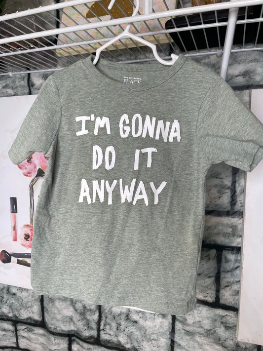 Children's Place Green "Anyway" Shirt Boys sz 4T