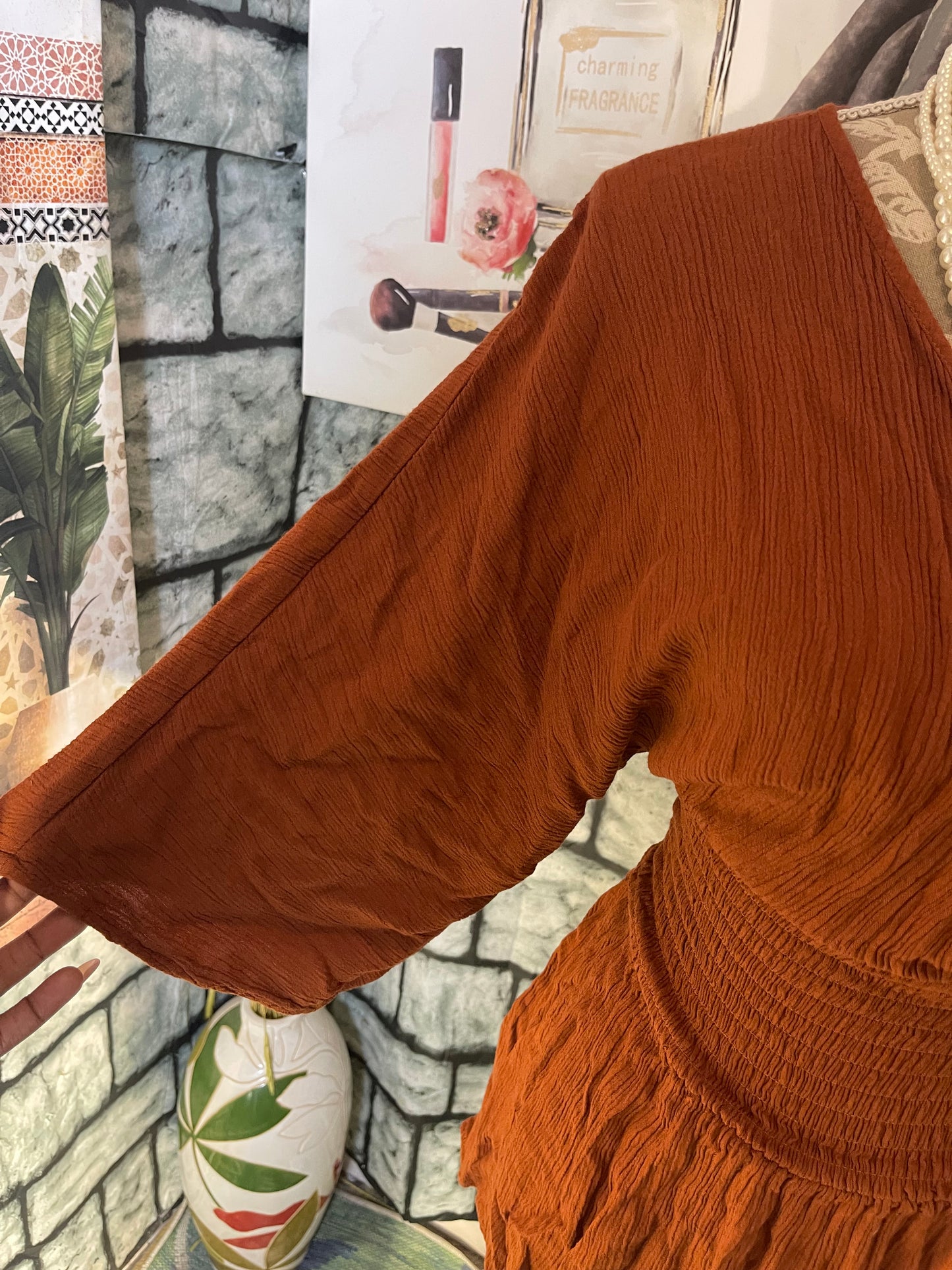 Forever 21 Orange Dress Women sz Small