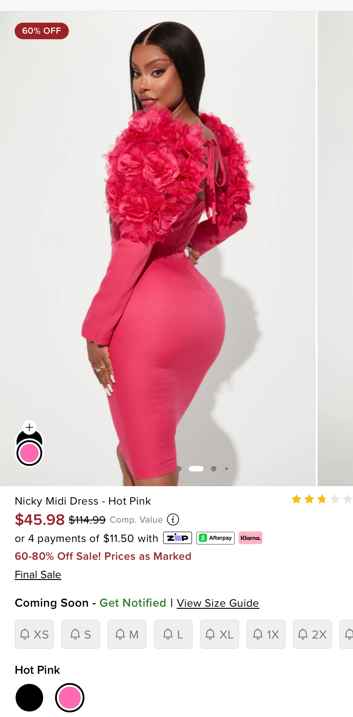 NEW Fashion Nova Pink Dress Women sz Small