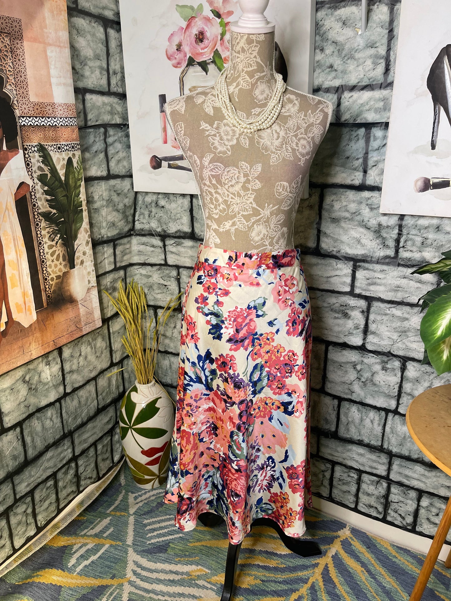 New Direction floral Skirt Women sz Medium