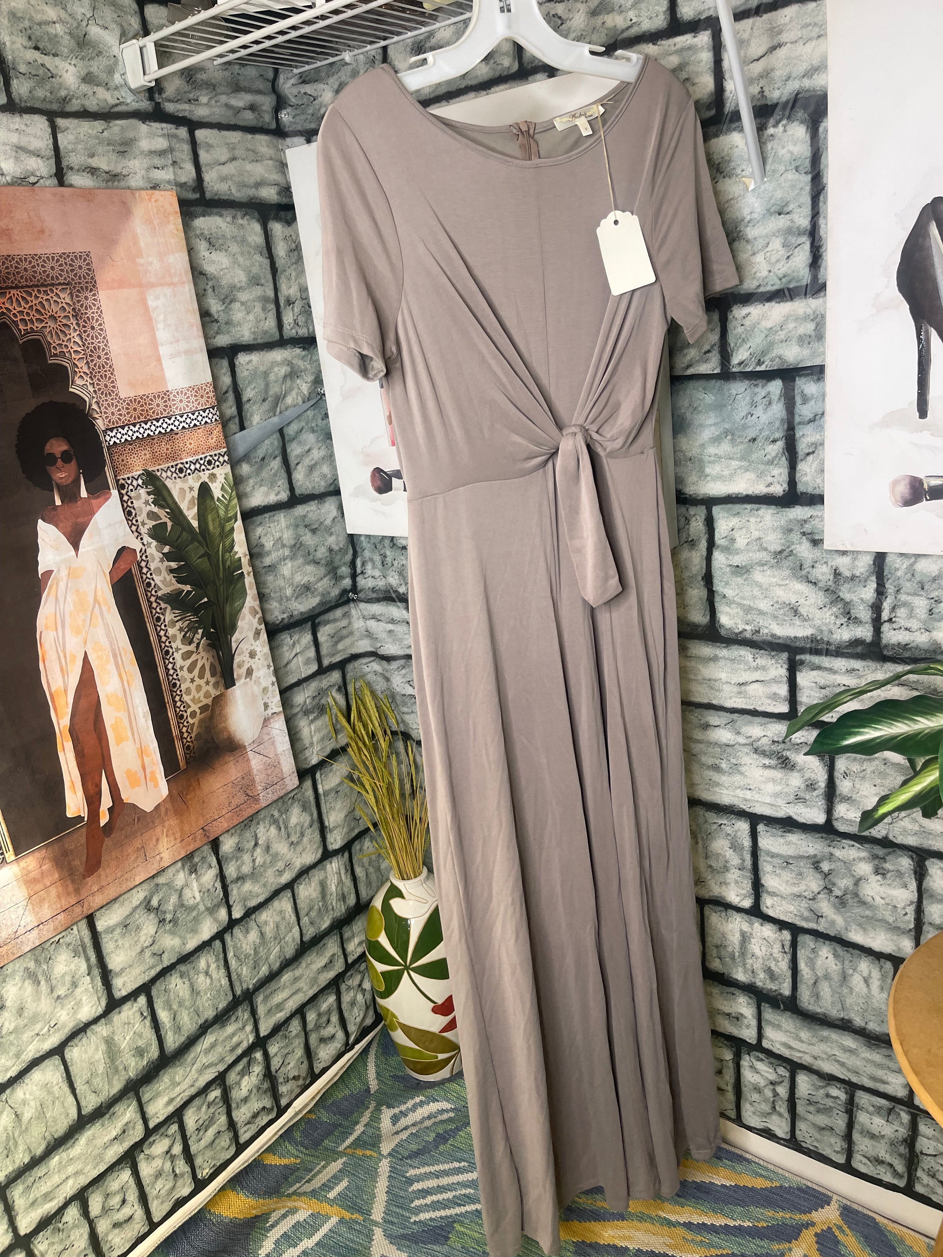 NEW Andree Gray Jumpsuit Women sz Small