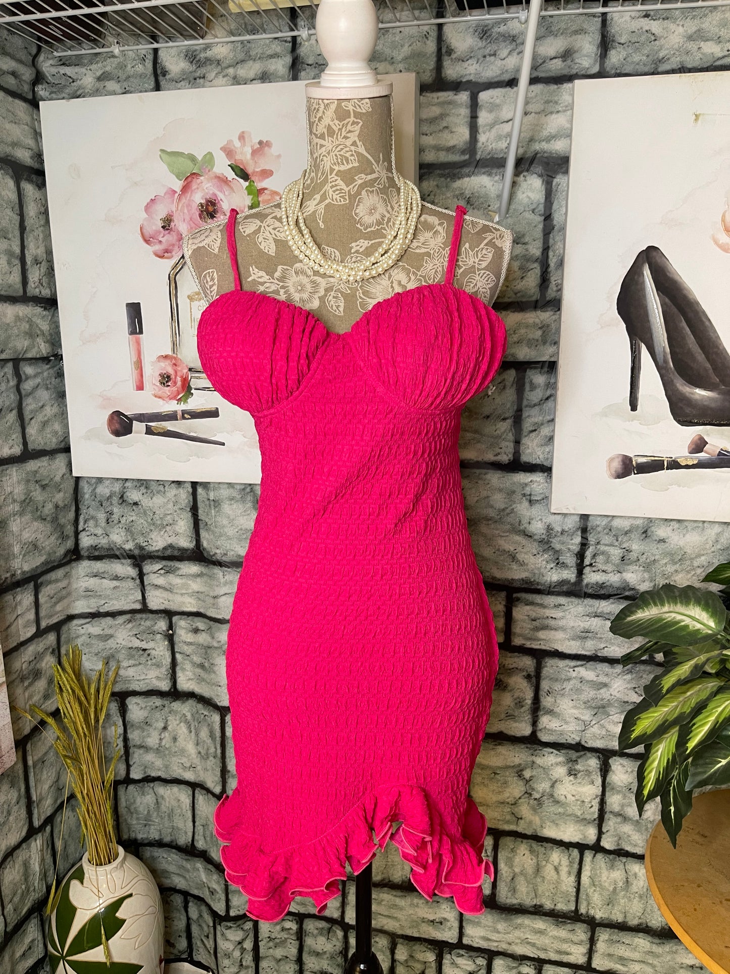 Shein Pink Dress Women sz Large
