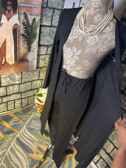 Black 2 Piece Set Women sz Large