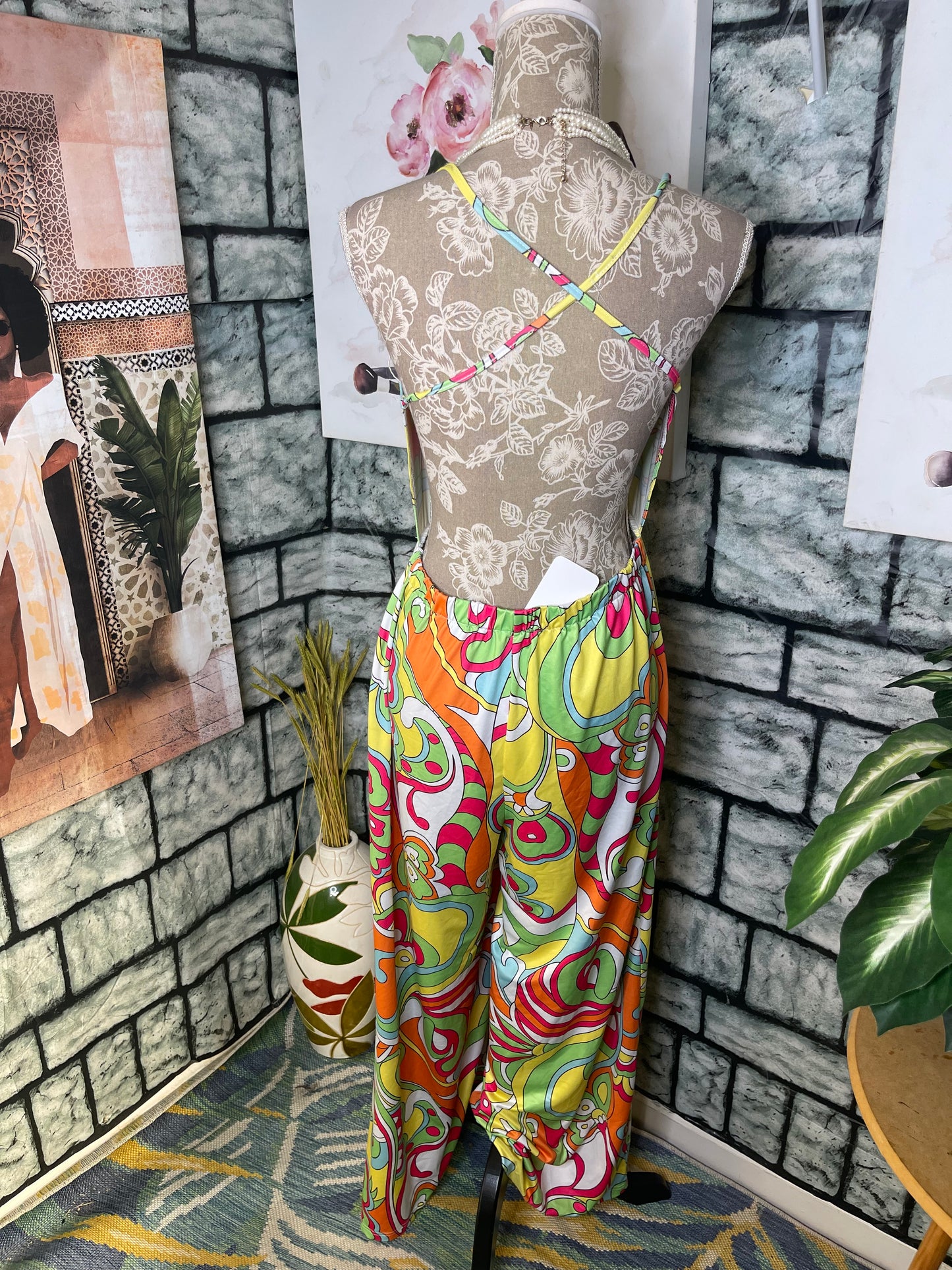 Colorful Jumpsuit Women sz Large