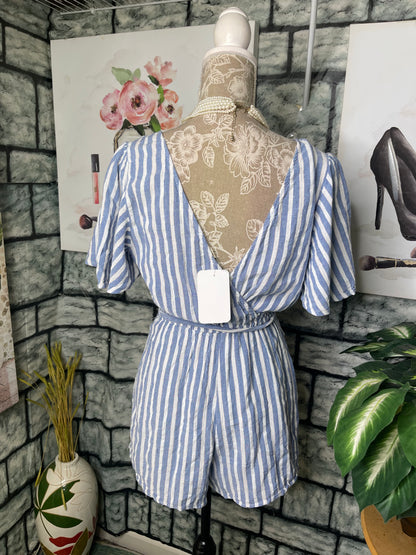 Altarid State Blue White Romper Women sz Medium