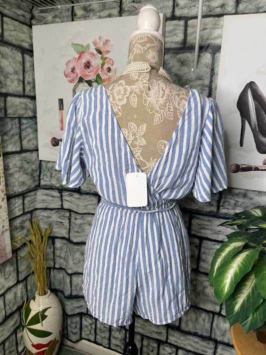 Altarid State Blue White Romper Women sz Medium