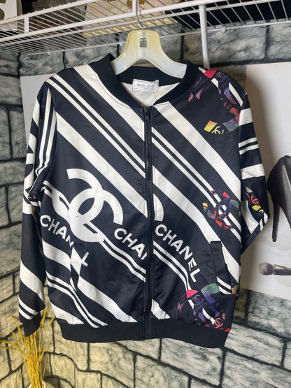 "CC" Black White Jacket Women sz Small