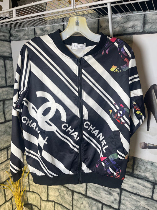 "CC" Black White Jacket Women sz Small