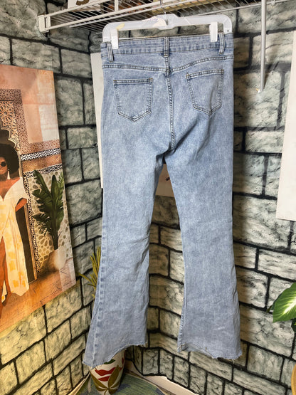 Blue B Blue Rhinestone Denim Pants Women sz Medium