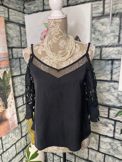 Shein Black Blouse Women sz Small