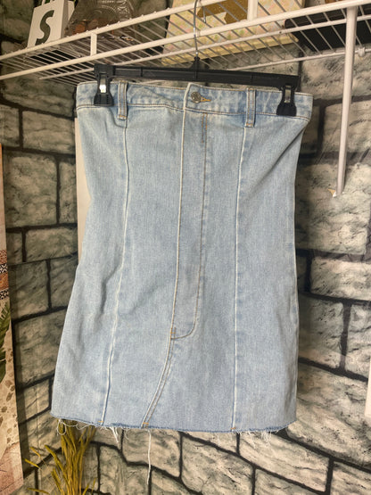 NEW Pretty Little Thing Blue Denim Dress Women sz 2