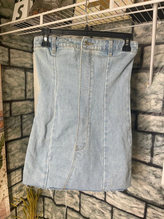 NEW Pretty Little Thing Blue Denim Dress Women sz 2