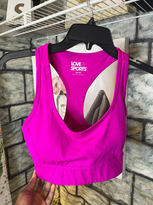 Love & Sports Pink Sports Bra Women sz Small