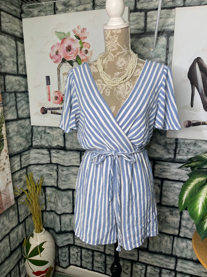 Altarid State Blue White Romper Women sz Medium