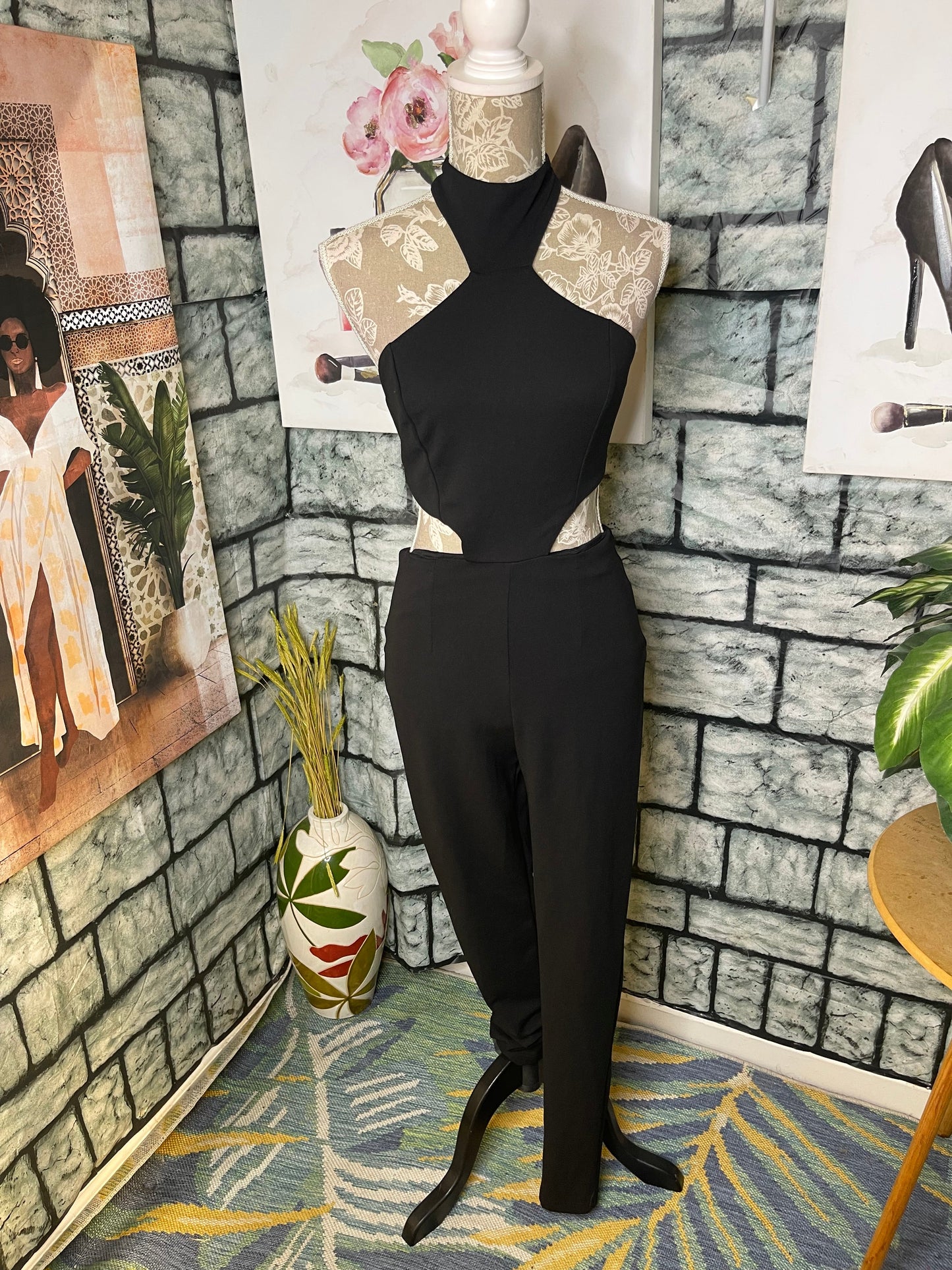 Fashion Nova Black Jumpsuit Women sz Small
