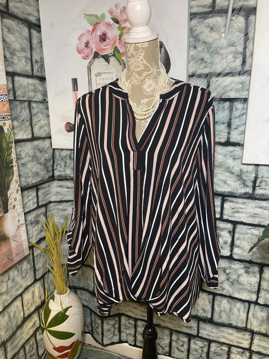 Always Indigo Black Pale Blouse Women sz 2XL