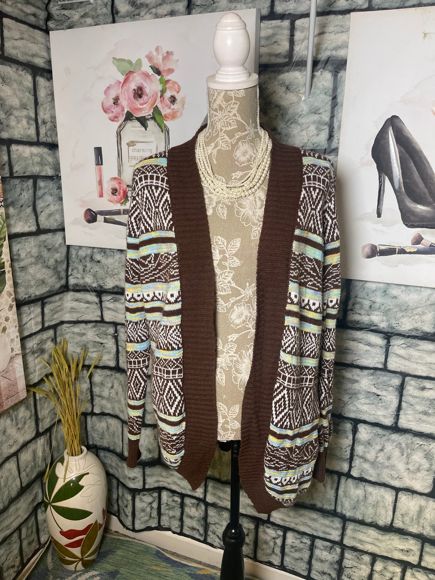 NoBo Brown Cardigan Women sz Medium
