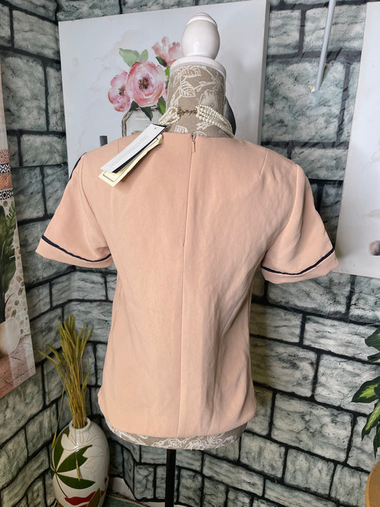 NEW French Connection Tan Blouse Women sz 2