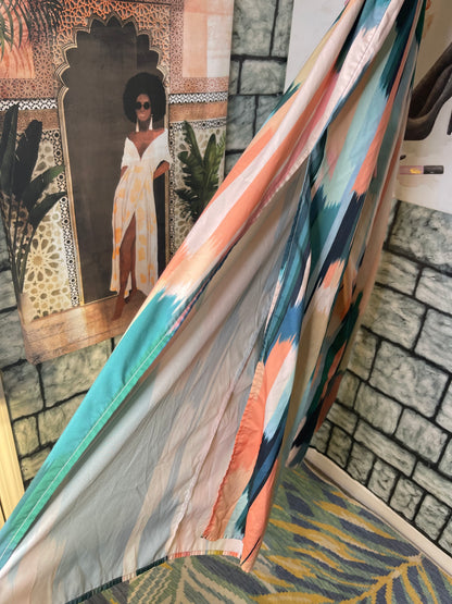 Shein Pink Blue Split Pants Women sz 3XL