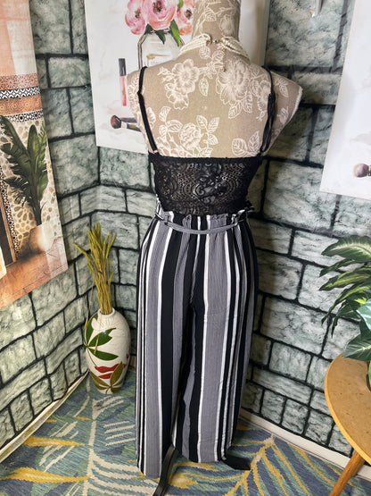 Almost Famous Black White Jumpsuit Women sz Medium