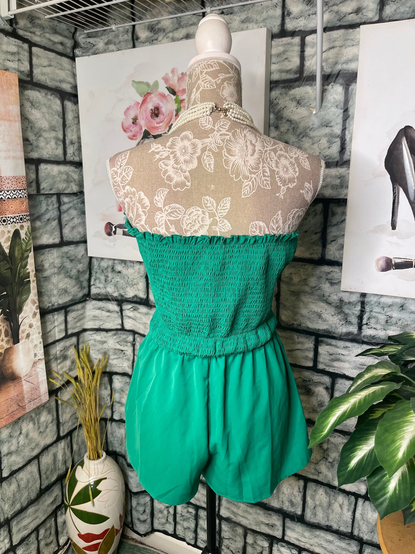 Shein Green Romper Women sz Medium