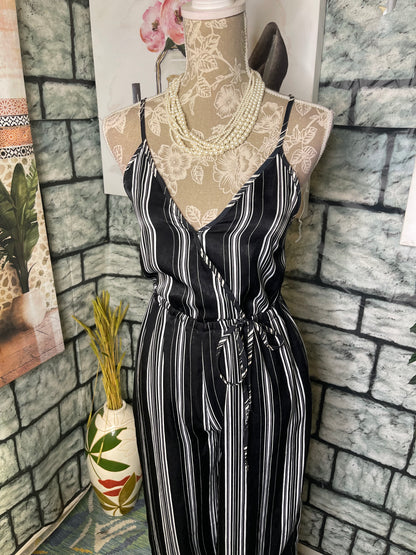 NEW Cato Black White Jumpsuit Women sz XS