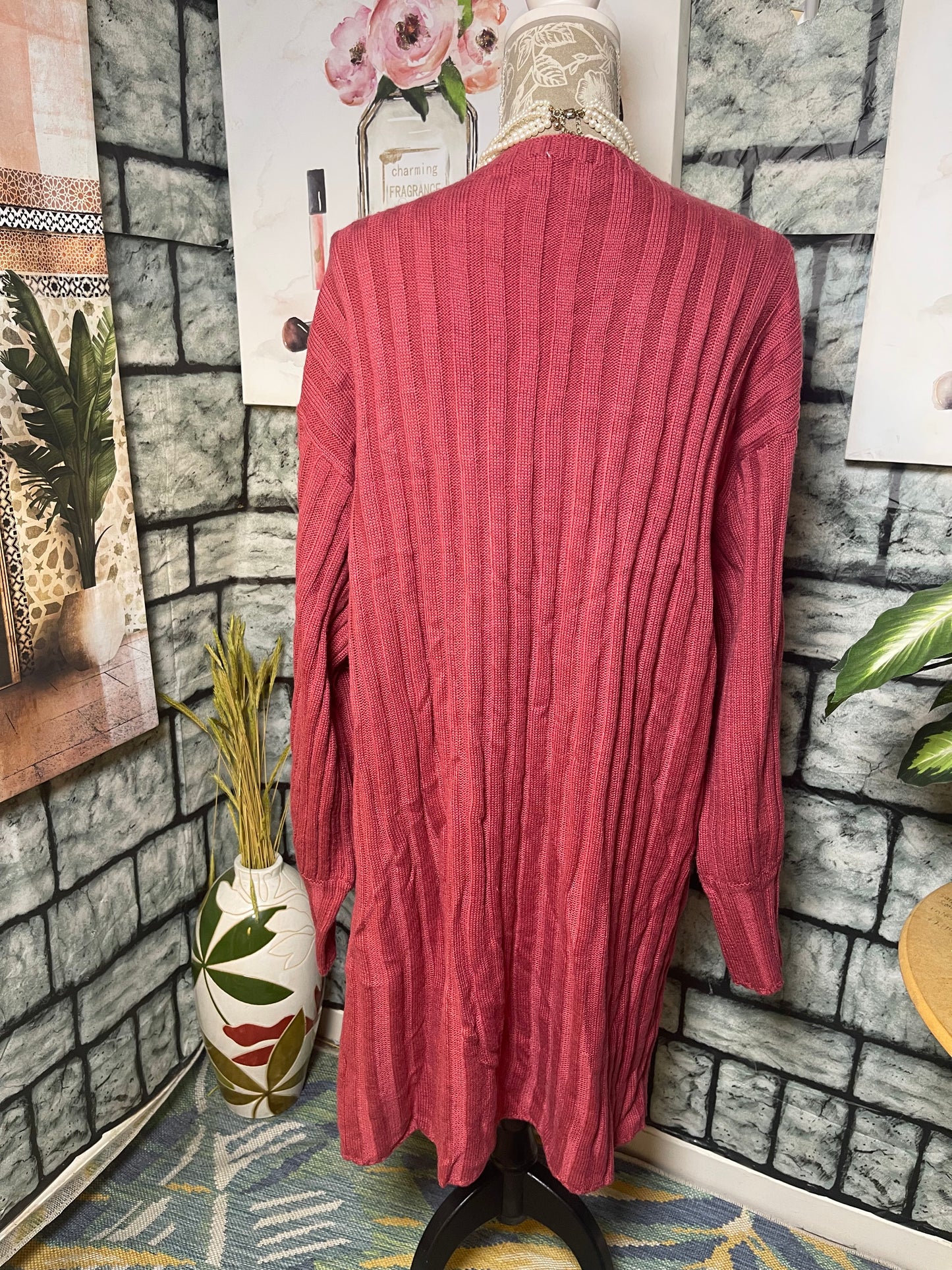 Blue Buttercup Burgundy Cardigan Women sz Large