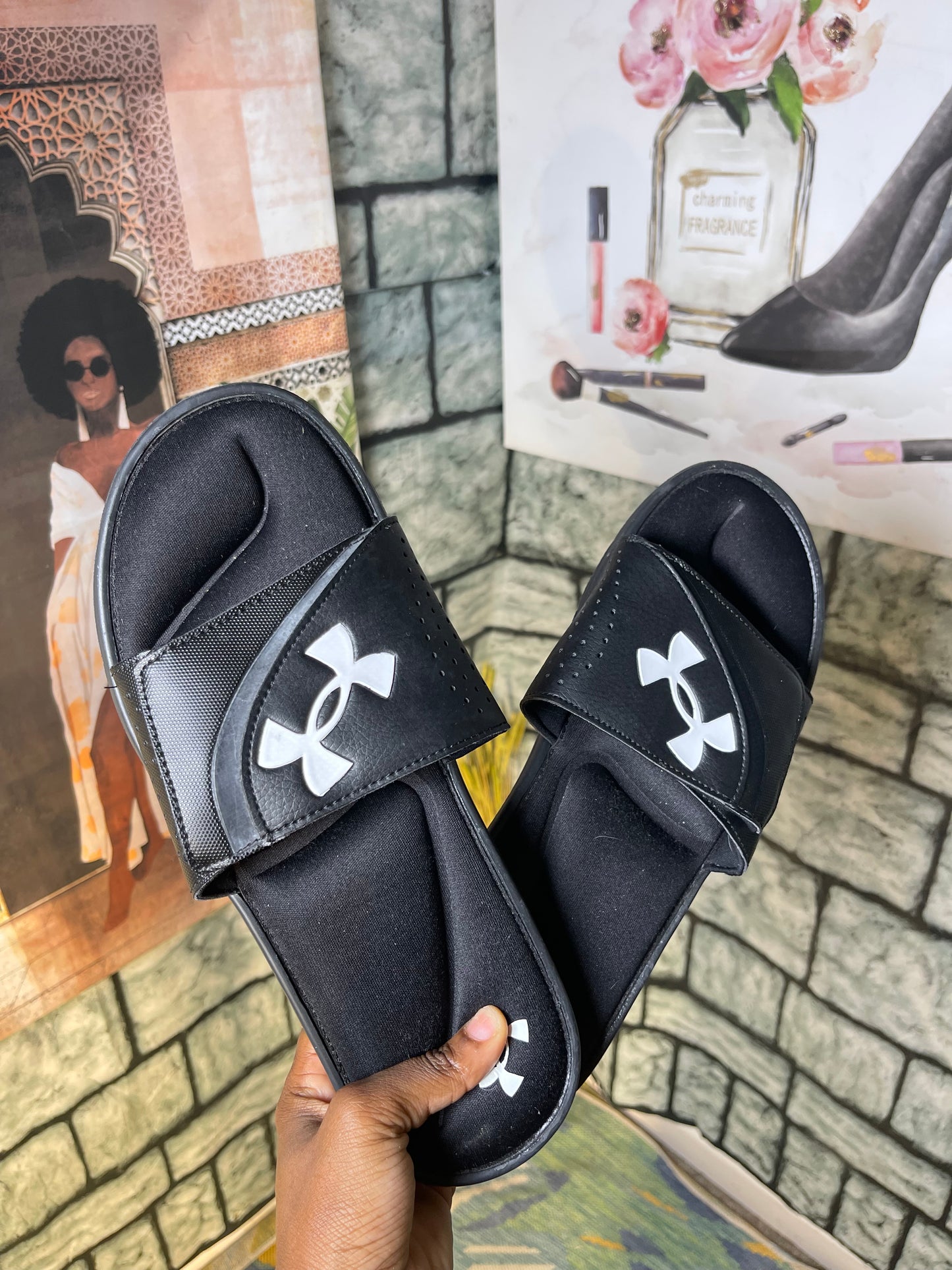 NEW Under Armour Black Slide Sandals Men sz 12