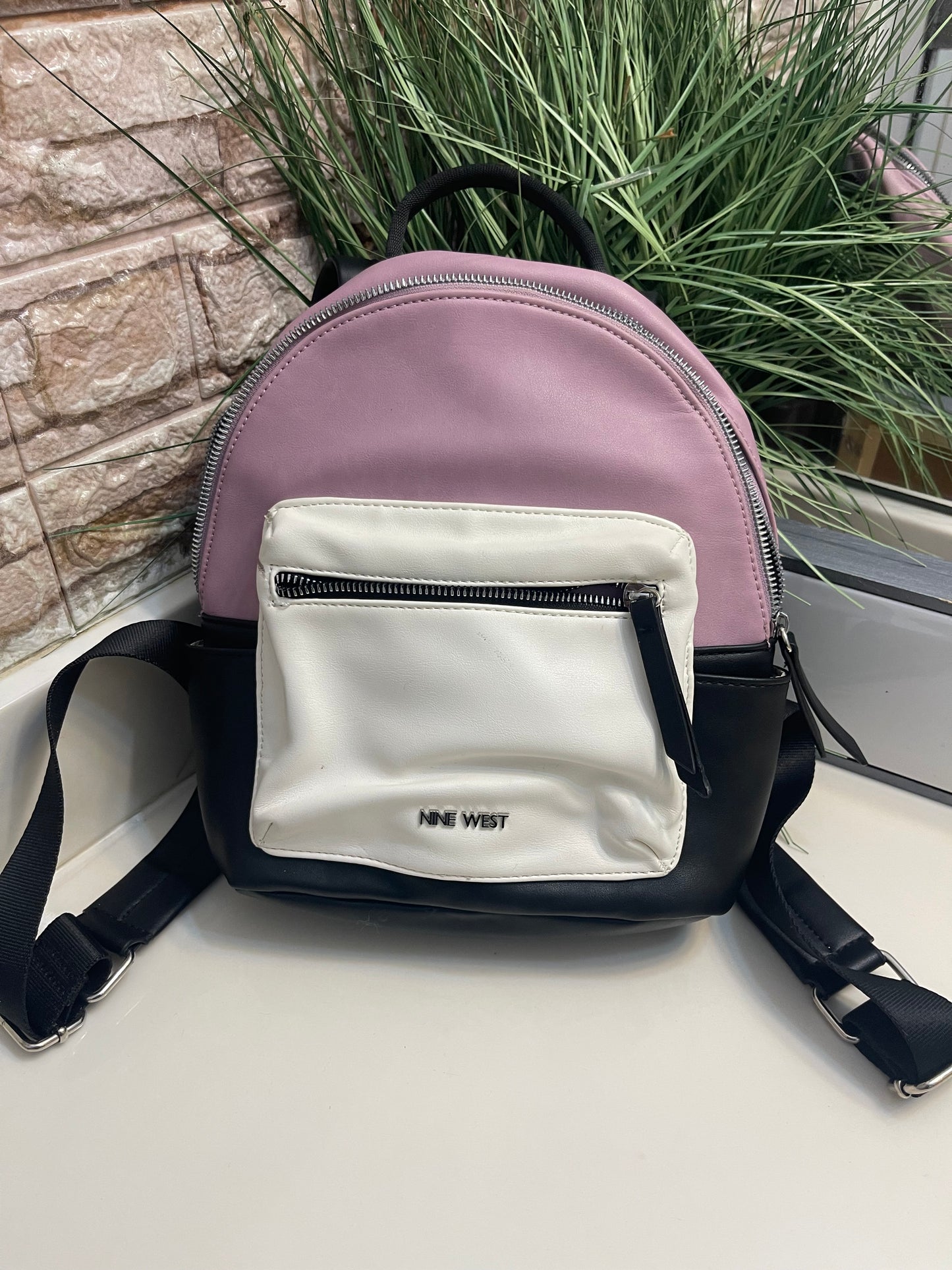 Nine West Backpack Purse Purple Black