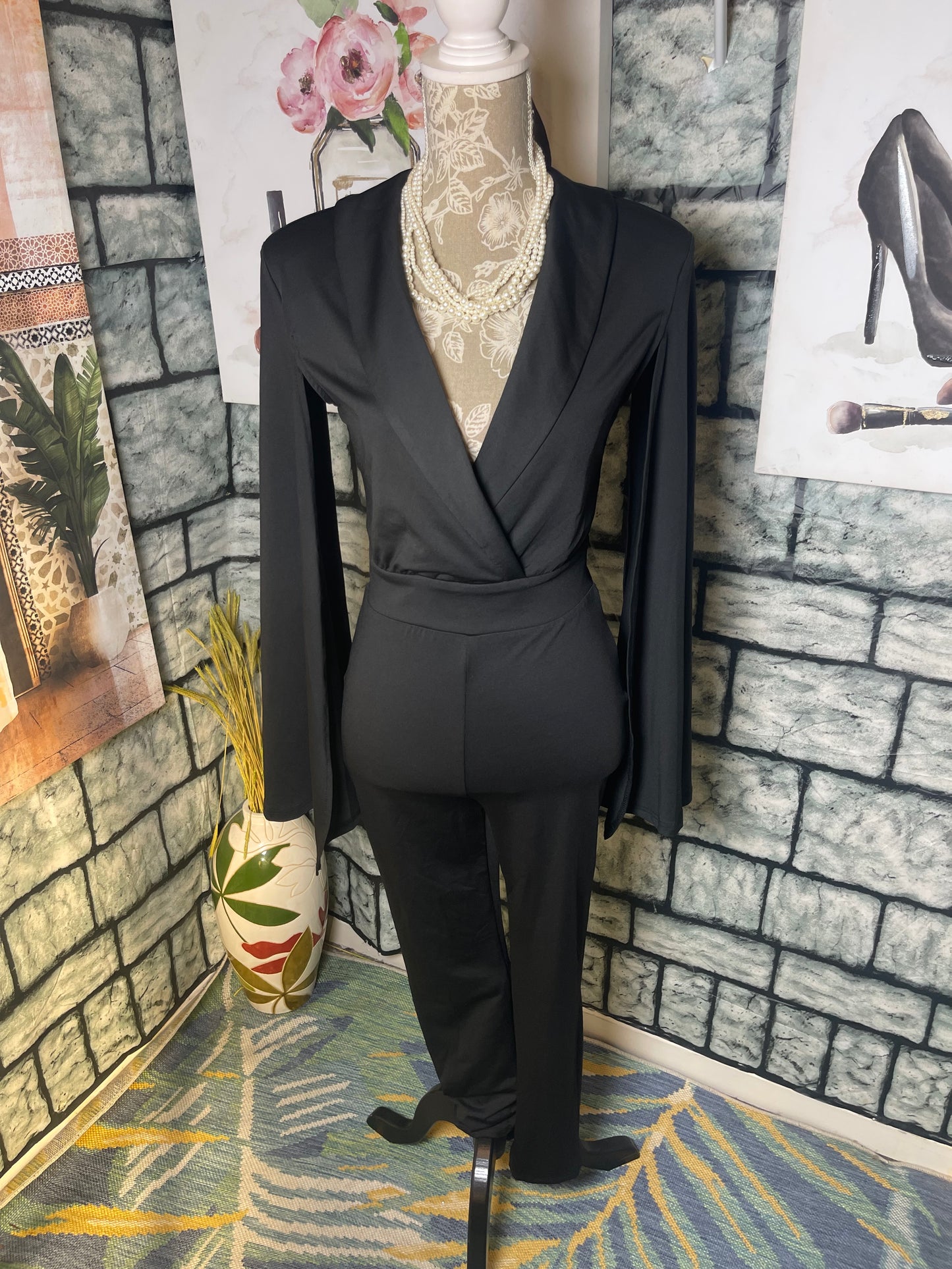 ChicMe Black Jumpsuit Women sz Small