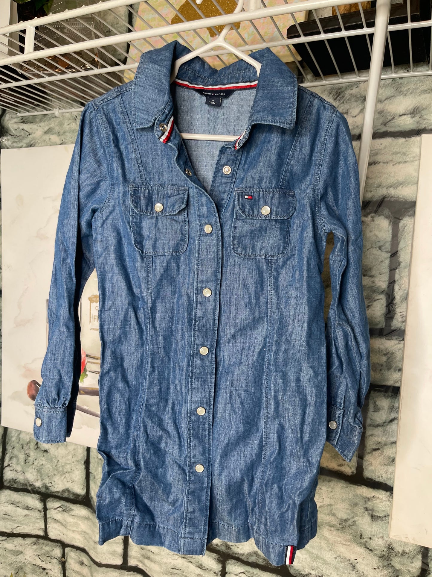 Tommy Hilfiger Dress Blue Denim Girls sz 4