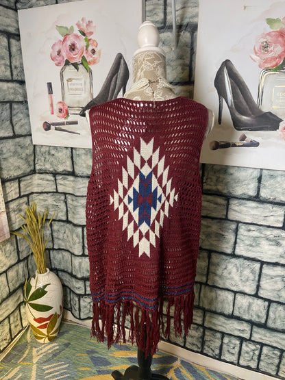 Perch Burgundy Vest Women sz 1XL
